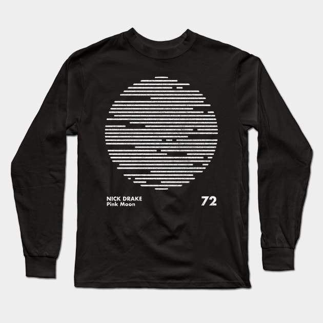 Nick Drake / Pink Moon / Minimalist Artwork Design Long Sleeve T-Shirt by saudade